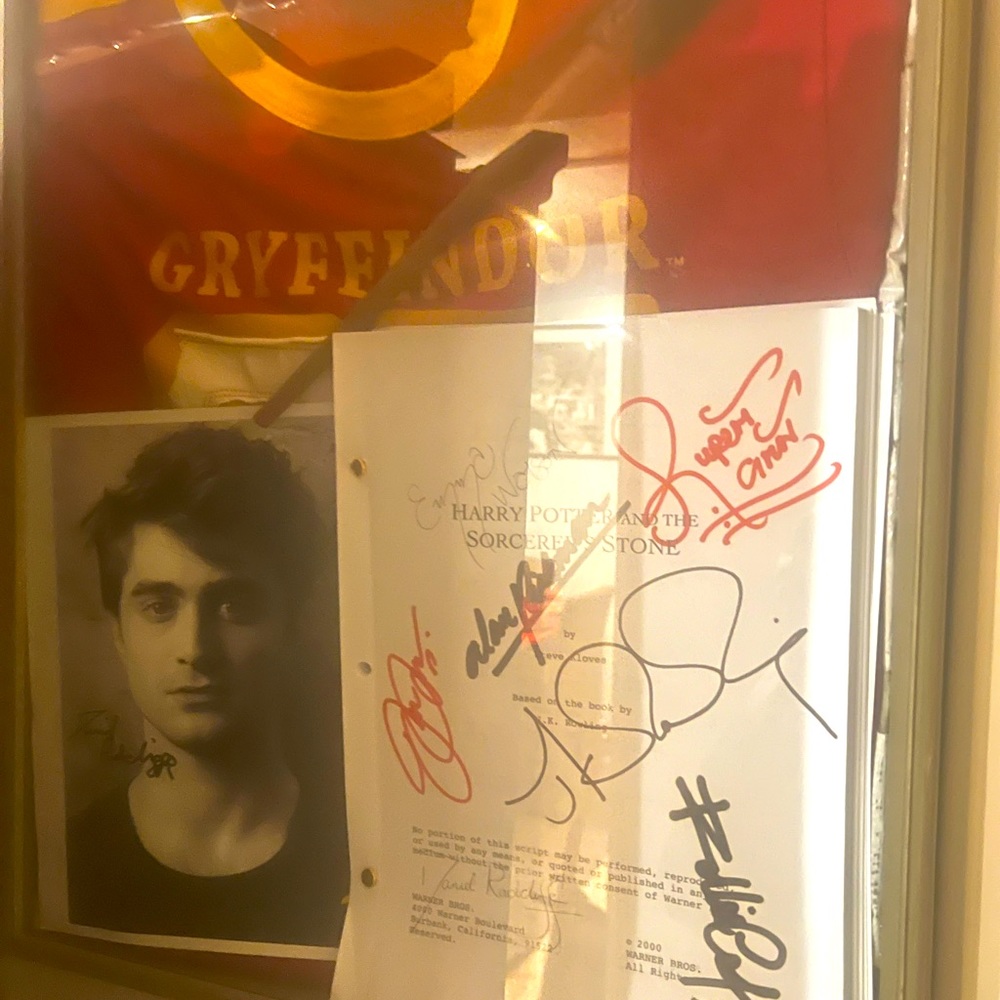 This is a shadow box of Harry Potter favorites